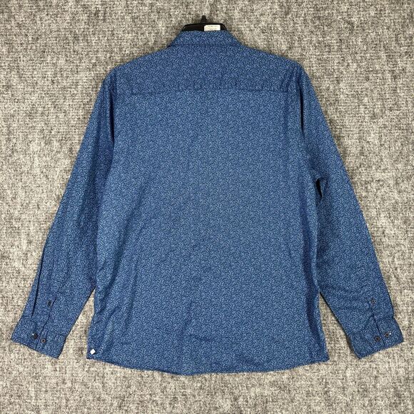 CALVIN KLEIN SHIRT MENS XL BLUE PARTY DANCE CLUB‎ BUTTON-FRONT LONG-SLEEVE - Picture 3 of 13